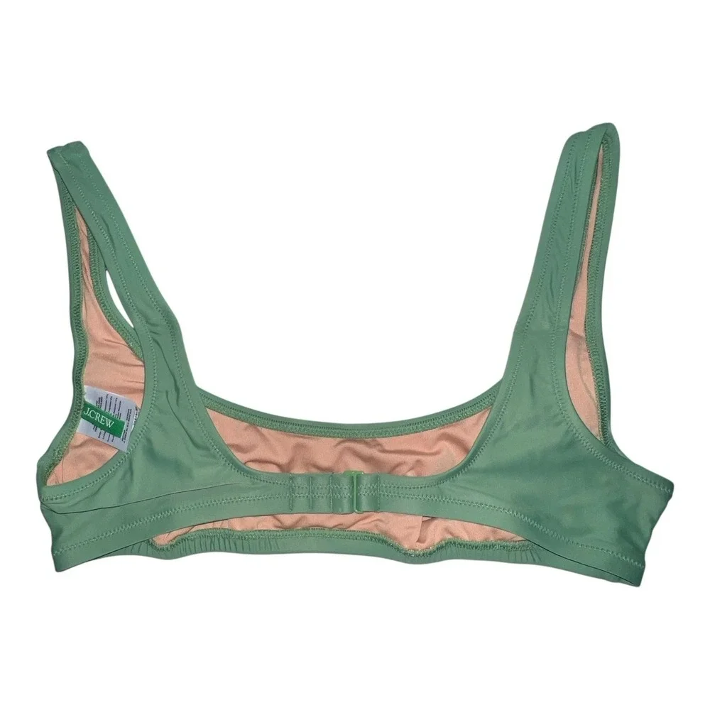 J. Crew Size Medium Heritage scoopneck‎ bikini top NWT Rustic Willow Green BX611